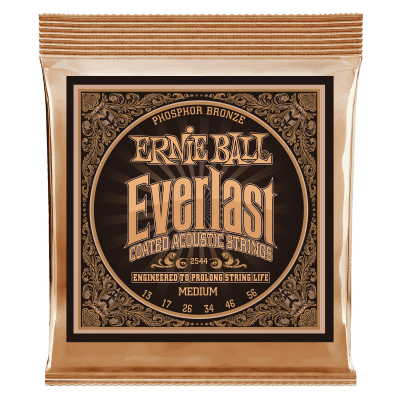 Ernie Ball Everlast Coated Phosphor Bronze Acoustic Strings, Medium, P02544 image 1