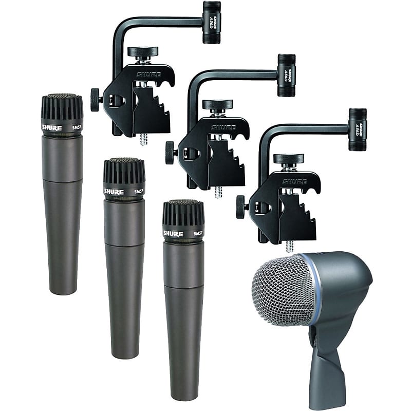 Shure Dmk57-52 Drum Microphone Kit With 3 Sm57s, 1 Beta 52a 