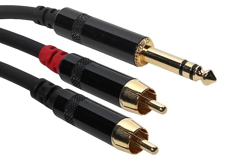 SuperFlex GOLD Y Patch Cable, (2) RCA to TRS - 10' Length SFP-Y10RT image 1