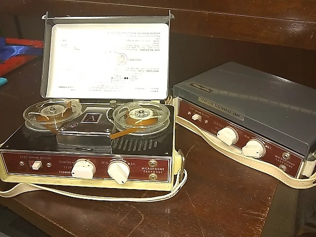 Two Fair Condition Apolec RA-11 Portable Reel To Reel Tape Recorders  *1950s, Vintage, Rare! Tapes Included! Project Package!!*