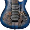 Ibanez Premium S1070PBZ Electric Guitar with Gig Bag Cerulean Blue Burst
