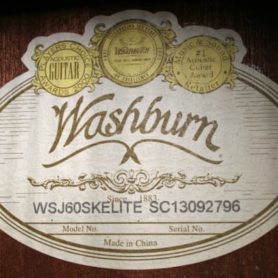 Washburn WSJ60SK-Elite Jumbo Acoustic Electric Guitar With Hard Case image 14