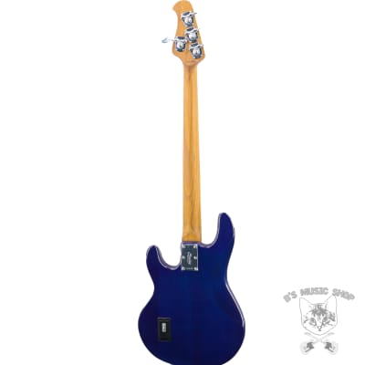 Sterling by Music Man StingRay RAY34 Flame Maple in Neptune Blue w/Gig Bag image 4