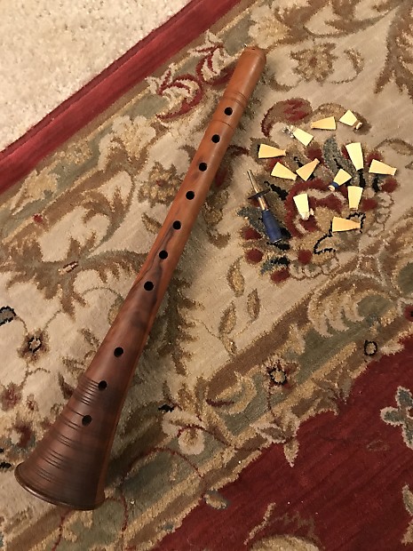 Moroccan Ghaita Double Reed Folk Oboe with Staple and Reeds Rubbed Olive Wood
