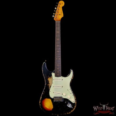 Fender Custom Shop 1959 Stratocaster Dark AAA Rosewood Board Super Heavy Relic Black over 3 Tone Sunburst 7.35 LBS image 3