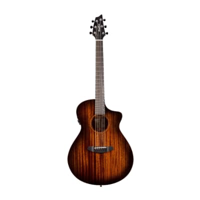 Breedlove Wildwood Pro Concert CE 6-String African Mahogany Acoustic-Electric Guitar with Stain Black Bridge and Standard Gigbag Case (Right-Handed, Suede) for sale
