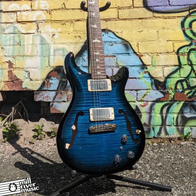 Paul Reed Smith PRS Core Hollowbody II Piezo Electric Guitar Aqua Black 10-Top image 2