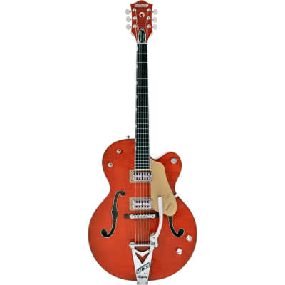 Gretsch G6120TFM-BSNV Brian Setzer Signature Nashville Hollow Body with Bigsby and Flame Maple, Ebony Fingerboard, Orange Stain image 1