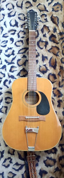 Vintage Japanese 12 String Acoustic Guitar w/ Strap Vintage Japanese 12 String Acoustic Guitar w/ Strap