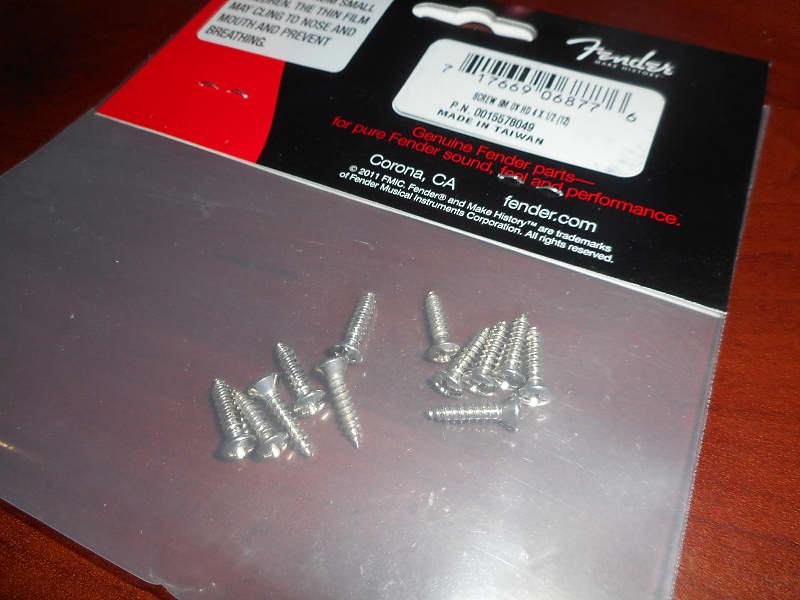 Genuine Fender Small Oval Head Pickguard Screws (12) - NICKEL 001-5578-049 image 1