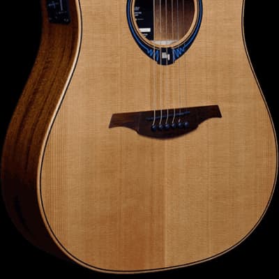LAG THV10DCE-LB Dreadnought Cutaway Acoustic Electric Guitar with Hyvibe. Solid Ceder THV10DCE-LB-U for sale