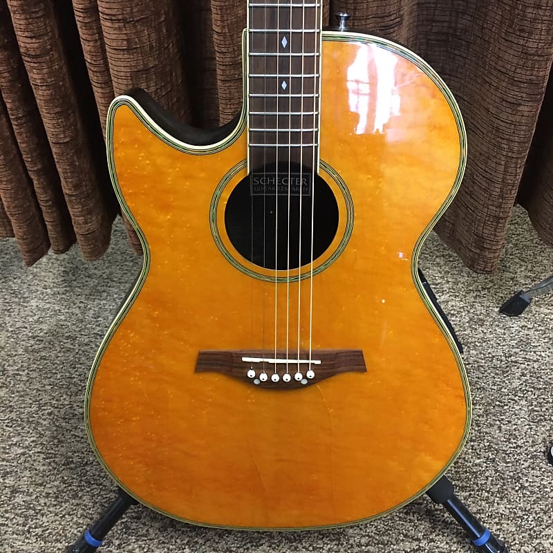 Schecter Diamond Series ACS Composite Back Acoustic Electric Amber Lefty  Left Handed