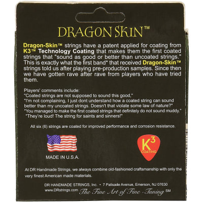 DR Strings Dragon Skin Clear Coated Electric Guitar Strings: Medium 10-46 (2-Pack) image 2