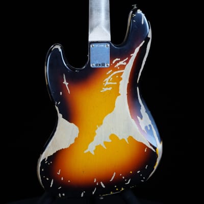 Fender Custom Shop Jaco Pastorius Relic Fretless Jazz Bass Guitar 3-Color Sunburst image 6