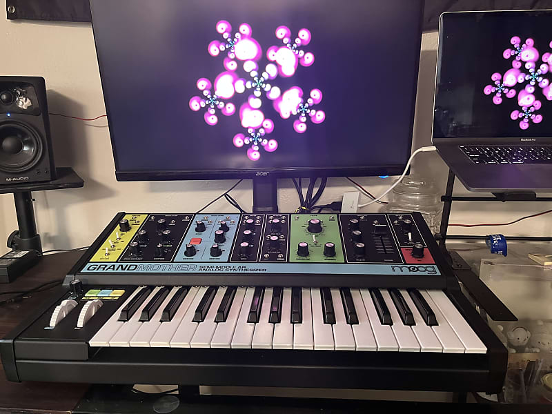 Moog Grandmother 32-Key Semi-Modular Analog Synthesizer 2018 - Present - Black / Multi-Colored Panel image 1
