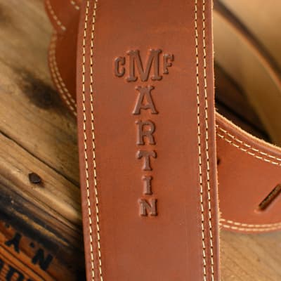 Martin Ball Leather Premium Guitar Strap Brown (18A0012) w/ FREE SAME DAY SHIPPING image 2