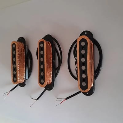 Handmade prewired SSS CERAMIC Strat pickguard with COIL TAP on N&B, volume TR BL and mid PU cutoff switch image 13