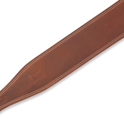 Levy's M17BDS-BRN Butter Double Stitch 2.5" Wide Garment Leather Guitar Strap image 3