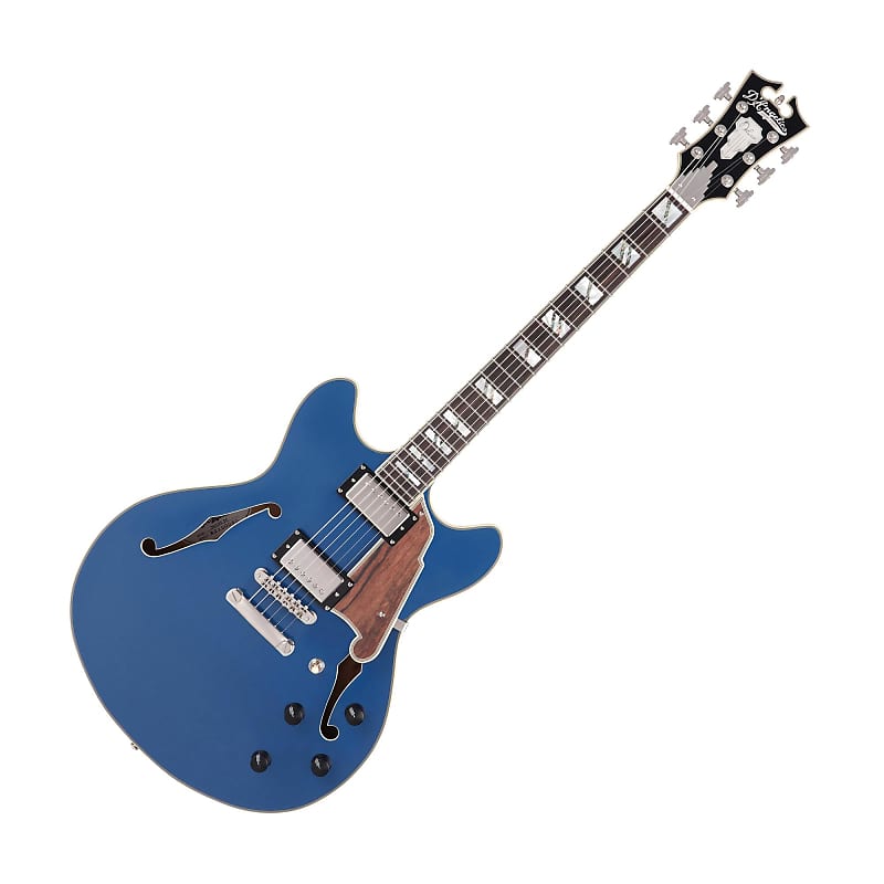 D'Angelico DADDCSAPSNS Deluxe DC Limited Edition Semi-hollowbody Electric Guitar, Sapphire image 1