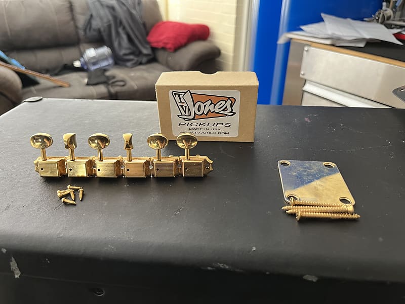 Kluson Vintage Strat Tuning Keys Left Handed Gold Reverb