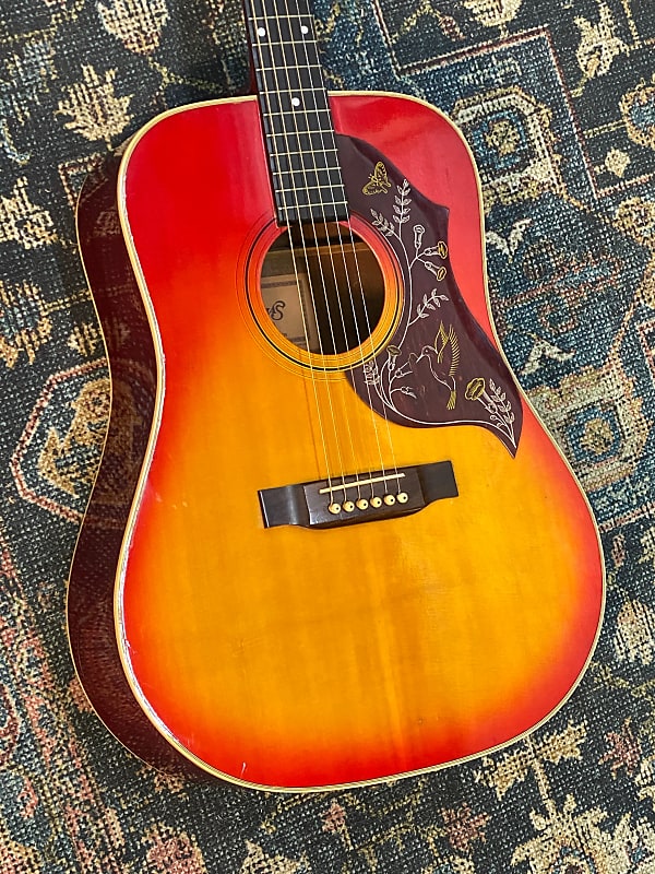 Vintage Tetomas W200 Square Shoulder Dreadnought - Cherry