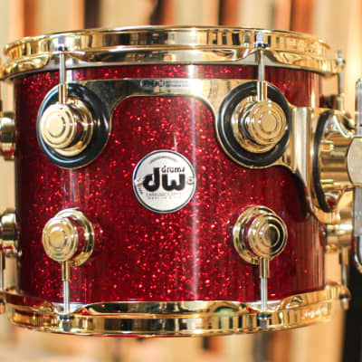 DW Collector's Cherry HVLT Ruby Glass Drum Set - 20,10,12,14 - SO#1313389 image 4