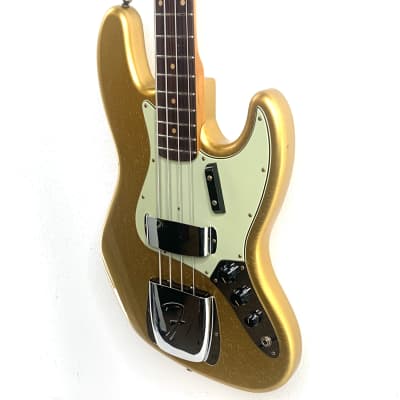 Fender Fender Custom Shop '63 Jazz Bass Journeyman - Aged Aztec Gold w/ Matched Headstock image 7
