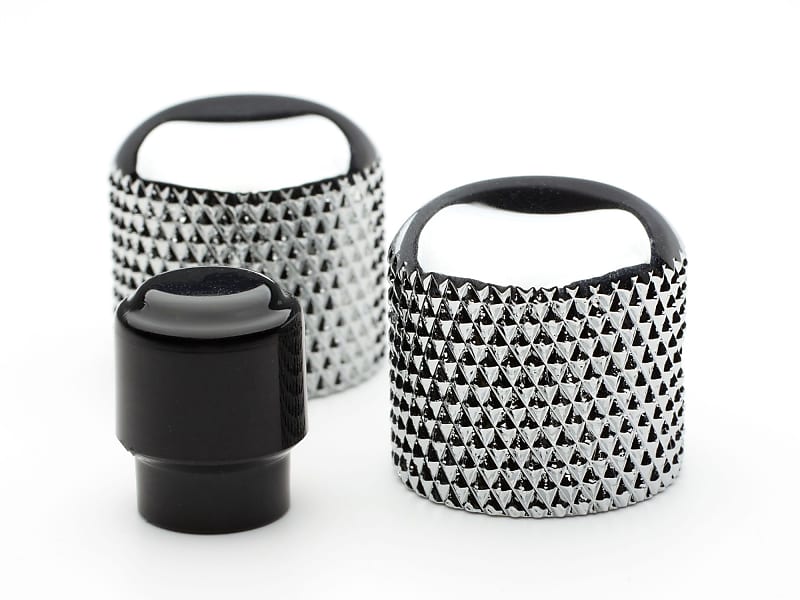 Fender Knob Set, Telecaster Chrome Dome Knobs w/ Modern Round Reverb