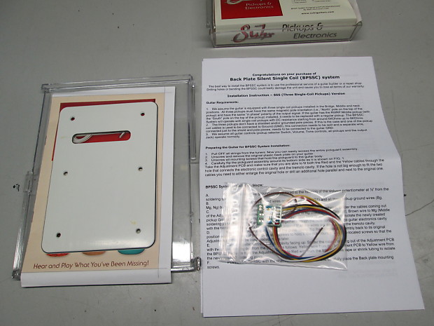 Suhr Backplate Silent Single Coil System BPSSC for Strat type guitars with 3 single coil pickups