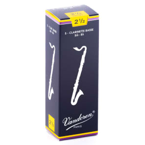 Vandoren CR1225 Bass Clarinet Traditional Reeds - Strength 2.5 (Box of 5)