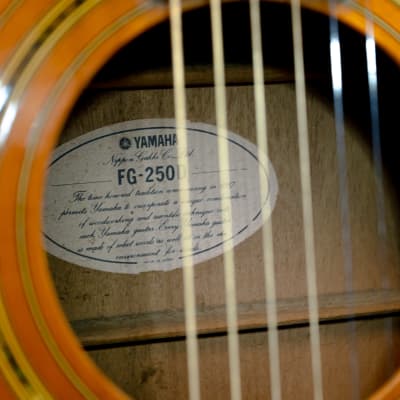 Yamaha FG-250D Acoustic Guitar - Nippon Gakki Japan - Natural - Vintage image 4