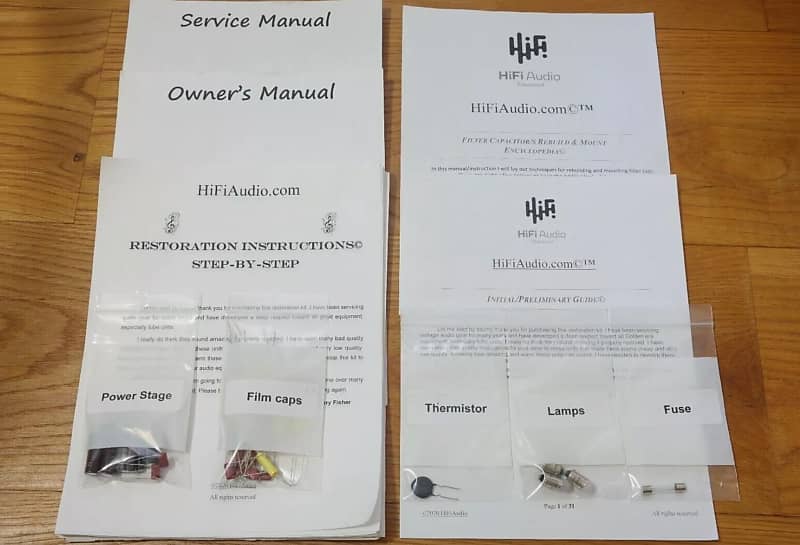 Fisher X101B restoration kit filter capacitor repair rebuild fix