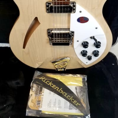 Rickenbacker 330 12 Mapleglo - Semi-Hollowbody 12 String Electric Guitar Natural Maple Color With Ca image 3