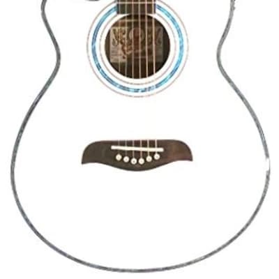 Oscar Schmidt OG10CEWHLH Left-Handed White Concert Size Acoustic Electric Guitar image 1