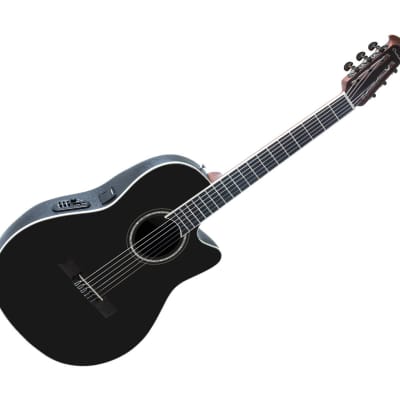 Ovation Celebrity Traditional CS24C-5G Classic Nylon A/E Guitar - Black Gloss for sale