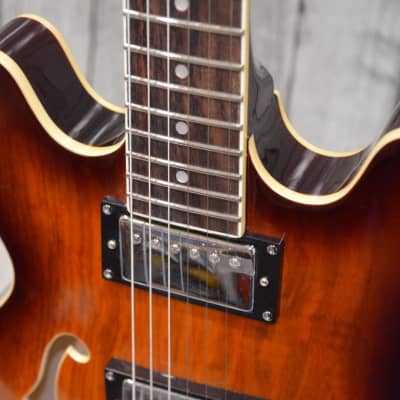 PHRED instruments DC39 Ash Brown Burst Double Cutaway Semi-Hollow 339 style 2020 Brown Burst image 4