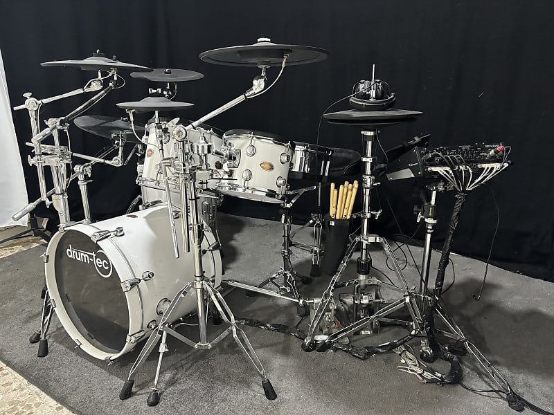 drum-tec Pro Stage PLUS e-drum set with TD-50X module, ATV cymbals, Pearl  pedals, and more - White