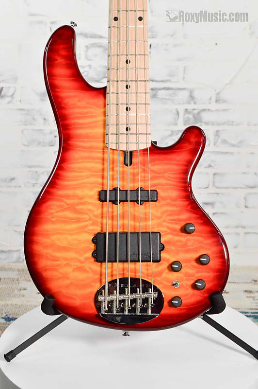 New Lakland Skyline 55-02 Deluxe 5 String Electric Bass Quilt Maple Top Honey Burst image 1