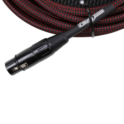 Pig Hog Black & Red Woven Tour Grade Microphone Cable, 20ft XLR (20-foot, 20'), PHM20BRD image 2