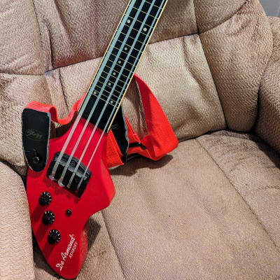DeArmond Ashbory (short scale, piezo fretless) bass Early 2000s - Red (sparkle) for sale