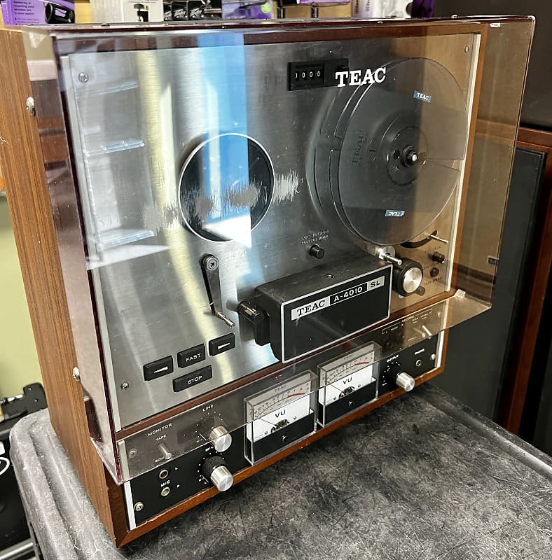 TEAC A-4010SL 1/4 2-Track Reel to Reel Tape Recorder 1972s Original Owner  w/ Bill of Sale and 31 Tapes and Demagnetizer