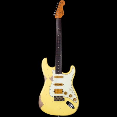 Fender Custom Shop Alley Cat Stratocaster 2.0 Heavy Relic HSS Vintage Trem Rosewood Board Graffiti Yellow image 4