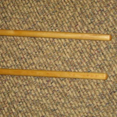one pair of new old stock A+ Mike Balter MB10B (10B) Extra Hard Keyboard Mallets, 1 and 1/8" phenolic (plastic) round (gray color) HEADS and natural birch HANDLES - mid to late 1990s (+ packaging) Unwound Series image 9