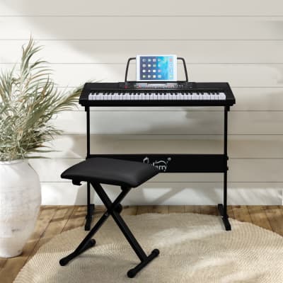 Glarry GEP-104 61 Key Portable Keyboard with Piano Stand, Piano Bench, Built In Speakers, Headphones image 4