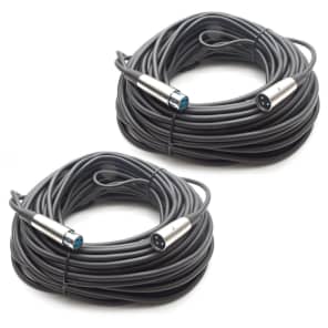 Seismic Audio SADMX100-2PACK 3-Pin XLR Male to XLR Female DMX Lighting Cable  - 100' (2-Pack)