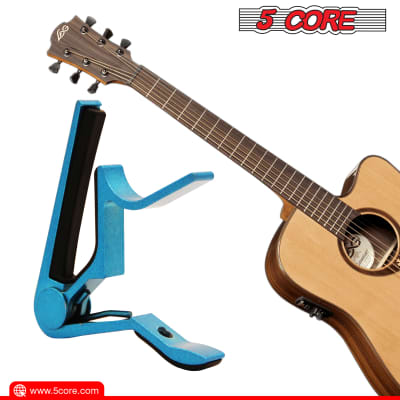 5 Core Guitar Capo Tuner for Acoustic and Electric Guitars Bass Mandolin Ukulele Premium Blue Color Guitar Accessories Afinador De Guitarra Acustica CAPO BLUE 1Pc image 4