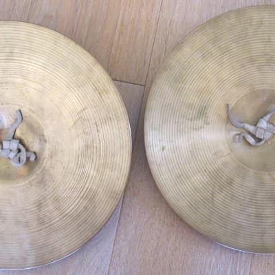 13" Zildjian  Concert Band Orchestra Crash Cymbals Pair w/Pads & Straps Vintage 1960s (w/video) image 2
