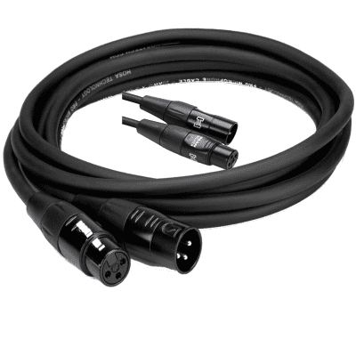 NEW - Hosa Pro Microphone Cable REAN XLR3F to XLR3M, HMIC-020 (20 Feet) Black image 2