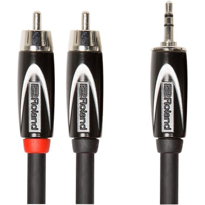 Roland Black Series 3.5mm TRS-Dual RCA Interconnect Cable 5 ft.