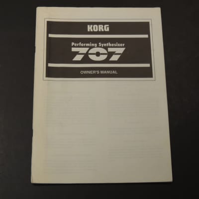 Korg 707 Synthesizer Owner's Manual [Three Wave Music]